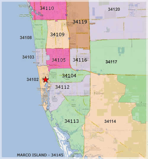 Southwest Florida Zip Code Map 7570